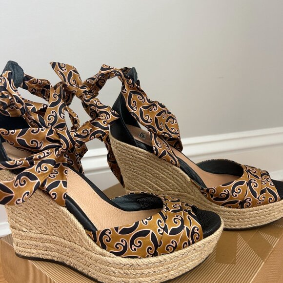UGG | Shoes | Ugg Australia Luciana Marrakech Silk Strap  UGG Australia Luciana Marrakech Silk Strap Leather Espadrille Wedge Sandals